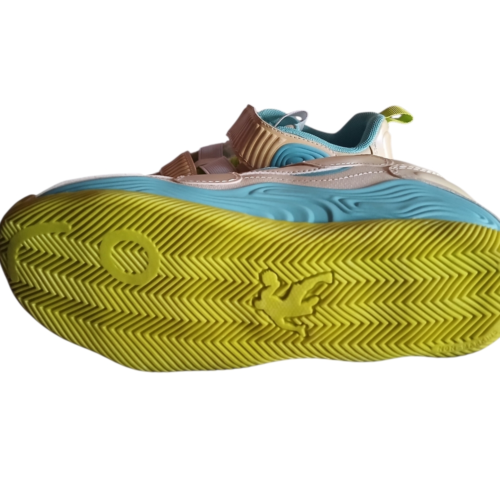 AND1 Athletic Shoes Florescent Blue & Green And Matellic Cream - Picture 6 of 6